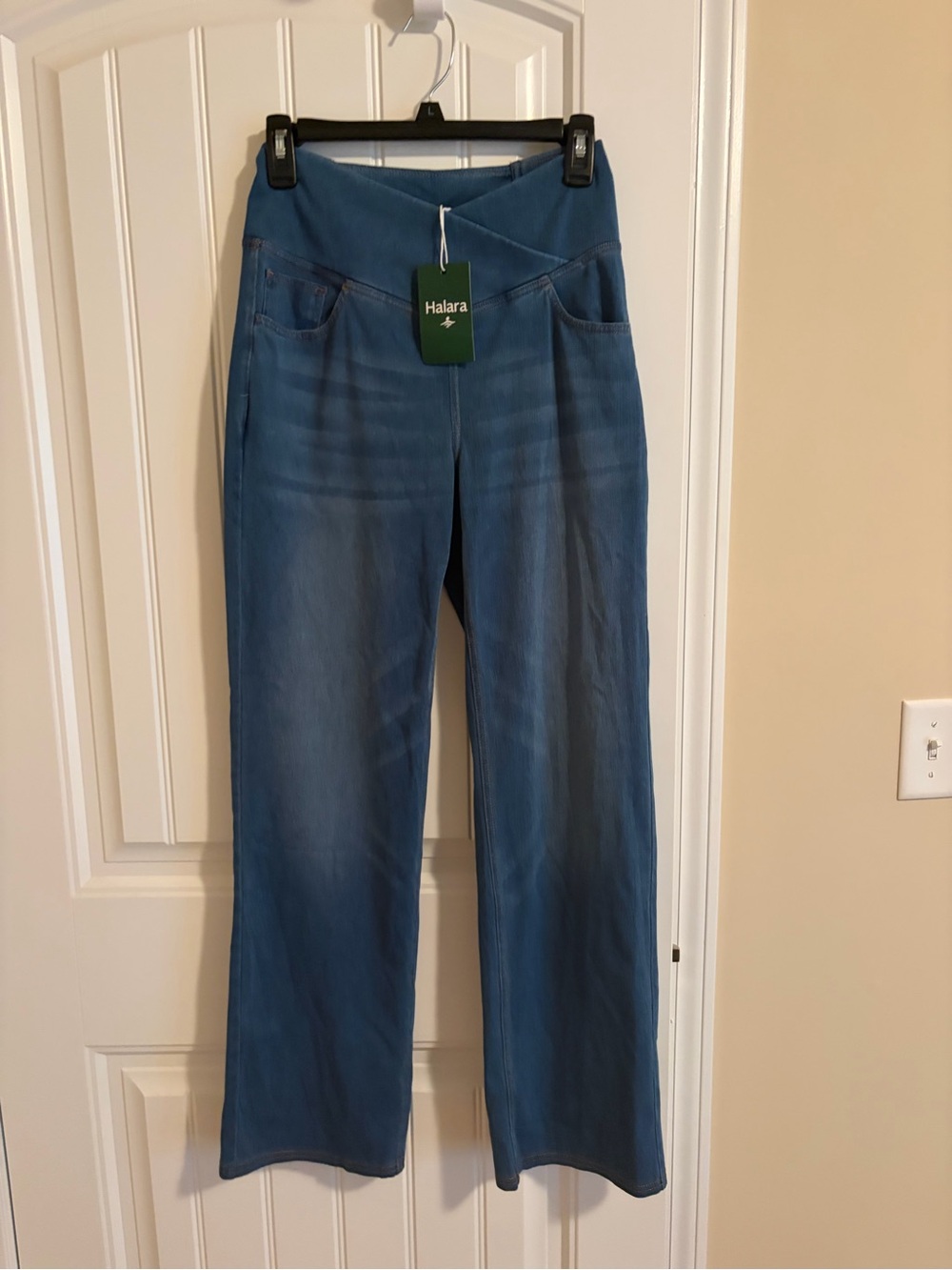 HALARA High Waist Crossover Wide Leg Jeans NWT